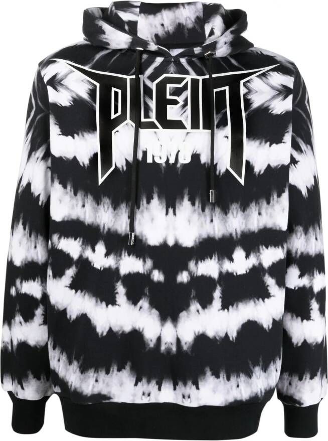 Philipp Plein Hoodie met tie-dye print Zwart