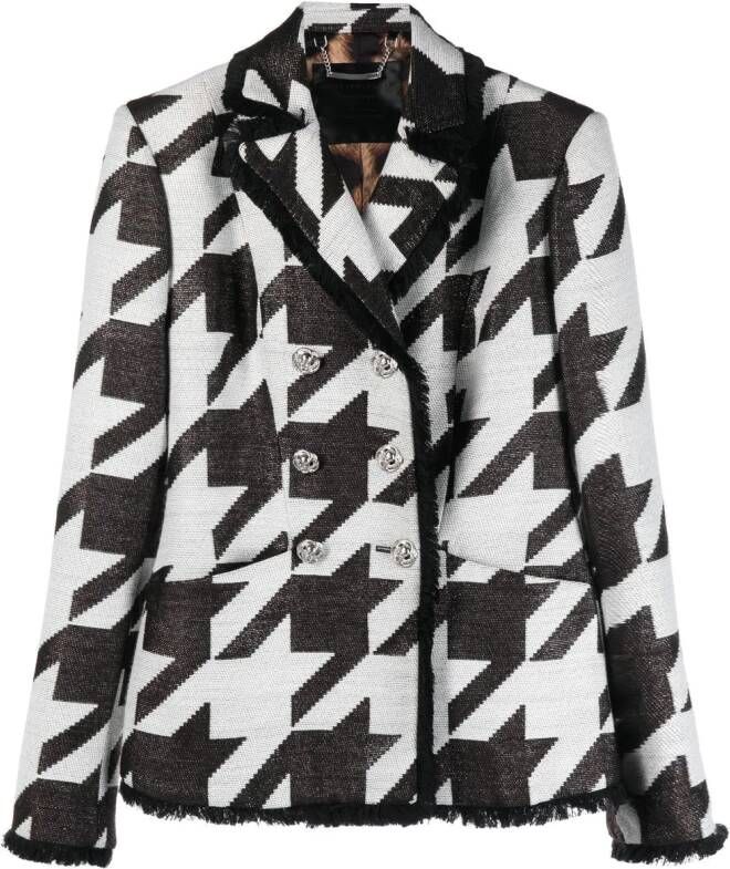 Philipp Plein Jack met pied-de-poule print Zwart