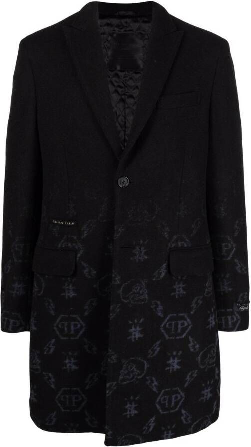 Philipp Plein Jas met monogram jacquard Zwart