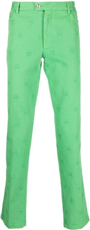 Philipp Plein Broek met borduurwerk Groen