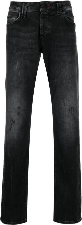 Philipp Plein Jeans met doodskop Zwart