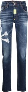 Philipp Plein Jeans met doodskopprint Blauw
