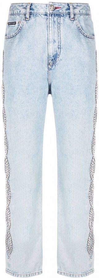 Philipp Plein Jeans met kristallen Blauw