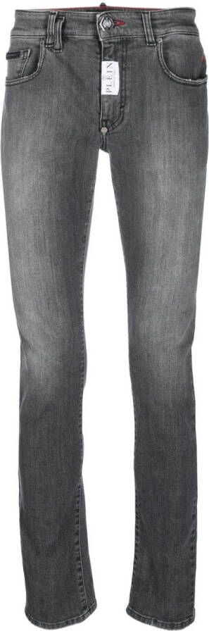 Philipp Plein Jeans met logopatch Grijs