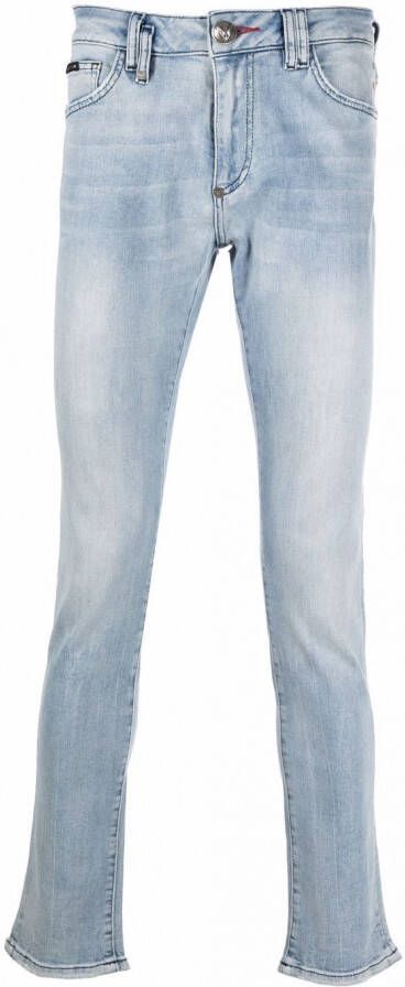 Philipp Plein Jeans met logoplakkaat Blauw