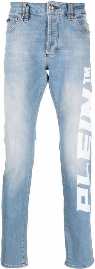 Philipp Plein Jeans met logoprint Blauw
