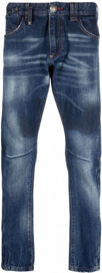 Philipp Plein Jeans met print Blauw