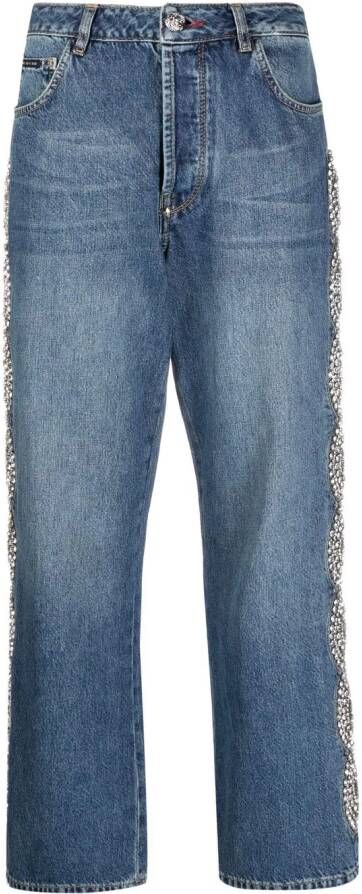 Philipp Plein Jeans met wijde pijpen Blauw