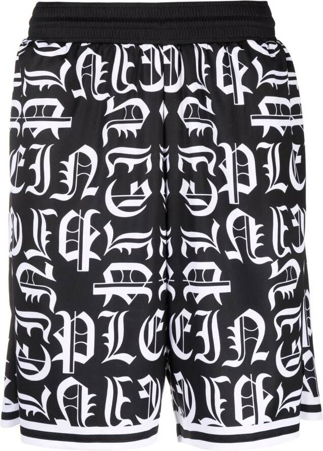 Philipp Plein Joggingshorts met logo Zwart