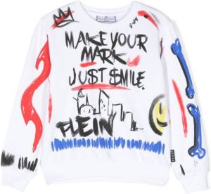 Philipp Plein Junior Sweater met graffiti-print Wit