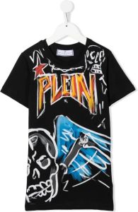 Philipp Plein Junior T-shirt met grafische print Zwart