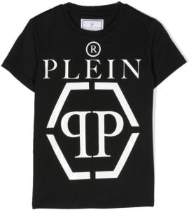 Philipp Plein Junior T-shirt met logoprint Zwart