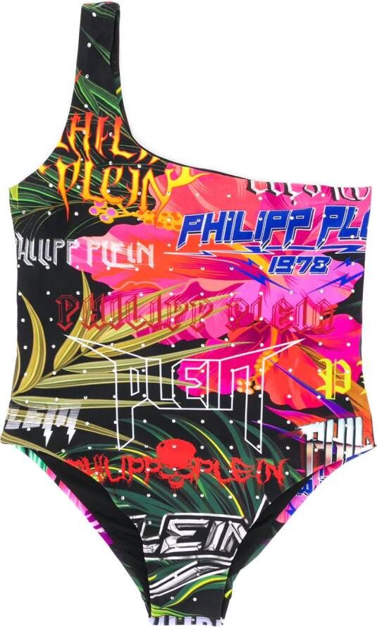 Philipp Plein Junior Monokini met print Zwart