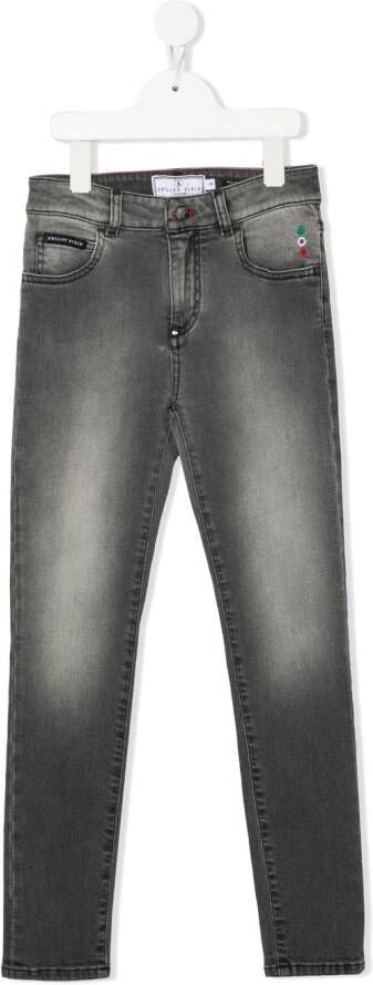 Philipp Plein Junior Slim-fit jeans Grijs
