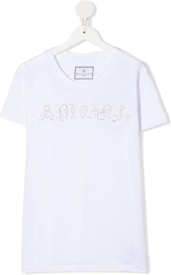 Philipp Plein Junior T-shirt met borduurwerk Wit