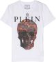 Philipp Plein Junior T-shirt met doodskopprint Wit - Thumbnail 1
