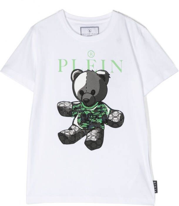 Philipp Plein Junior T-shirt met logo Wit