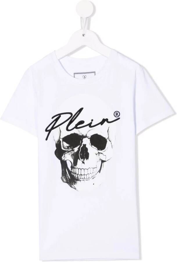 Philipp Plein Junior T-shirt met logo Wit