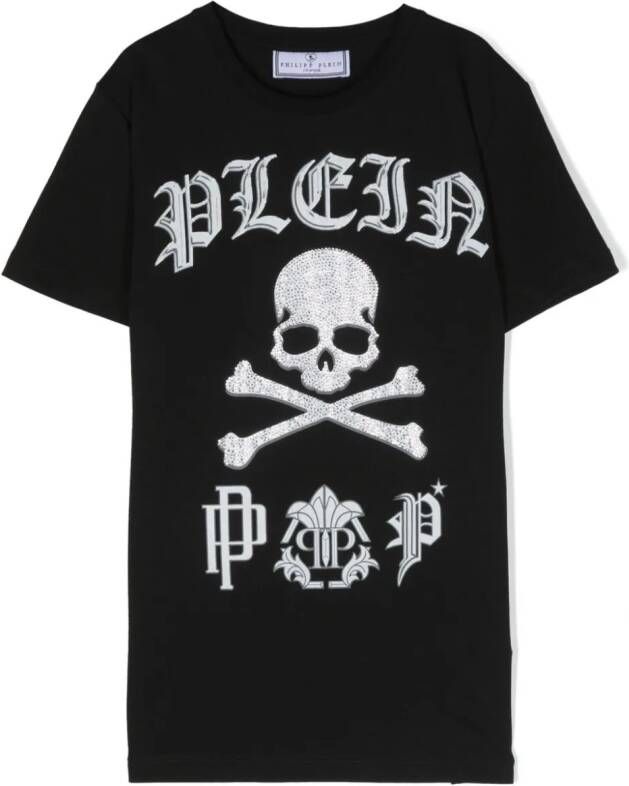 Philipp Plein Junior T-shirt met logoprint Zwart