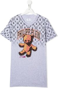 Philipp Plein Junior T-shirt met monogramprint Grijs