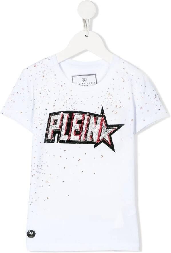 Philipp Plein Junior T-shirt met print Wit