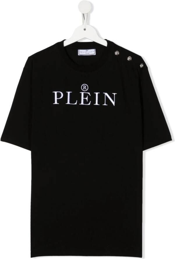 Philipp Plein Junior T-shirt met ronde hals Zwart