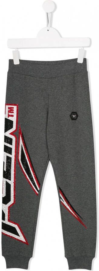 Philipp Plein Junior Trainingsbroek met logo Grijs