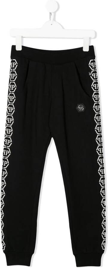 Philipp Plein Junior Trainingsbroek met logoband Zwart