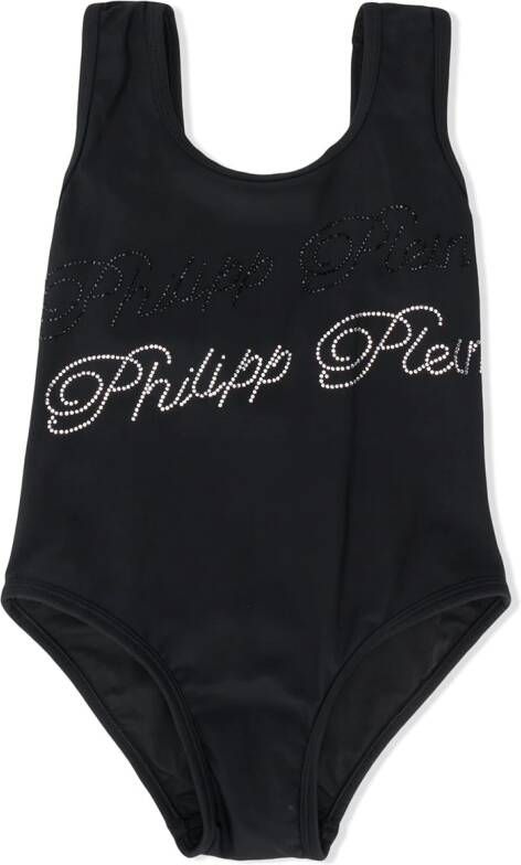 Philipp Plein Junior Verfraaid badpak Zwart