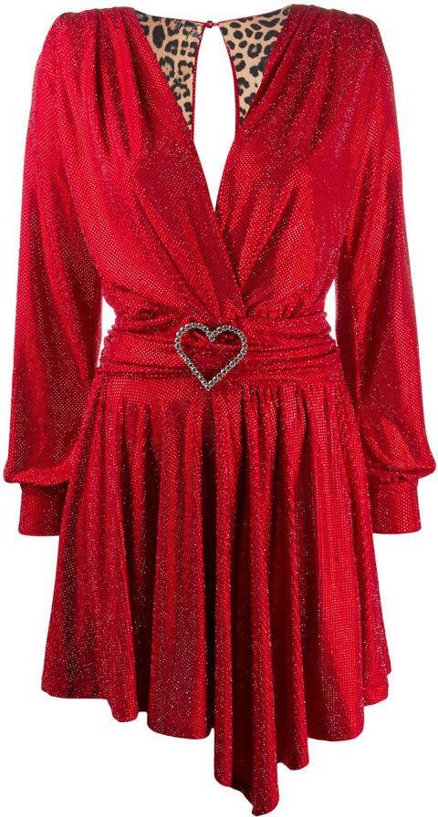 Philipp Plein Jurk met diepe V-hals Rood