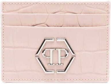 Philipp Plein Leren pasjeshouder Beige