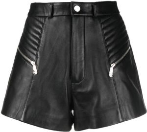 Philipp Plein Leren shorts Zwart