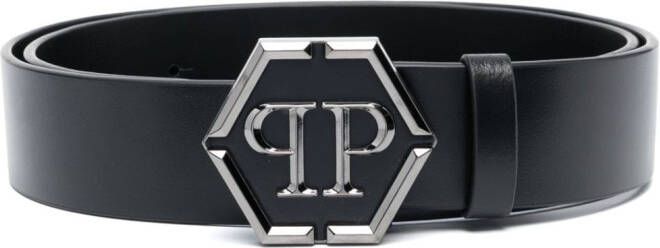 Philipp Plein Riem met logo Zwart