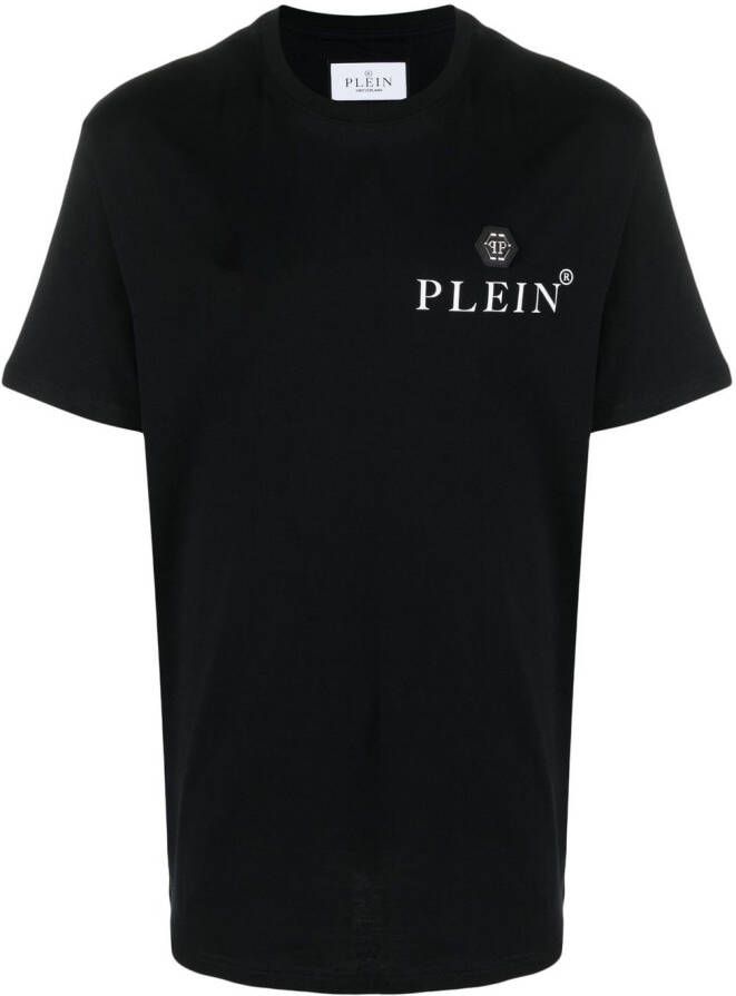 Philipp Plein T-shirt met logoplakkaat Zwart