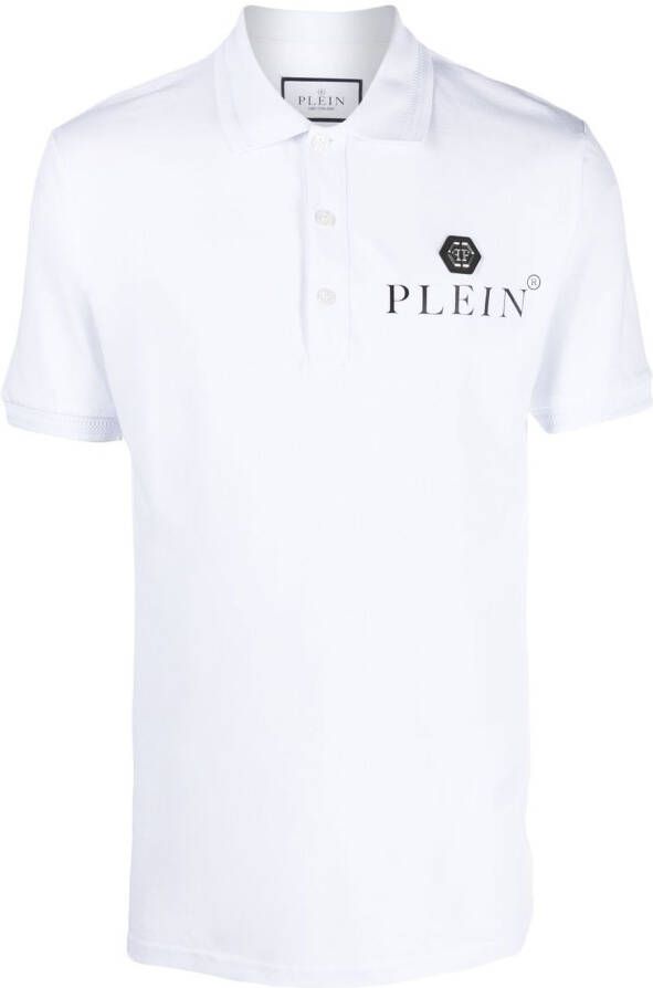 Philipp Plein Poloshirt met logoplakkaat Wit