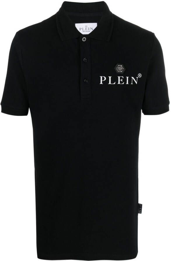 Philipp Plein Poloshirt met logoplakkaat Zwart