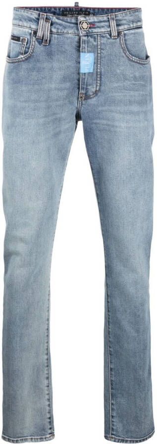 Philipp Plein Jeans met logoplakkaat Blauw