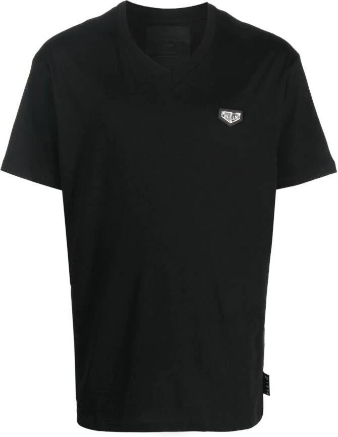 Philipp Plein T-shirt met logoplakkaat Zwart