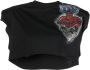 Philipp Plein Cropped T-shirt Zwart - Thumbnail 1