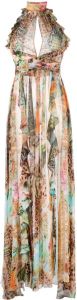 Philipp Plein Maxi-jurk met barokprint Beige
