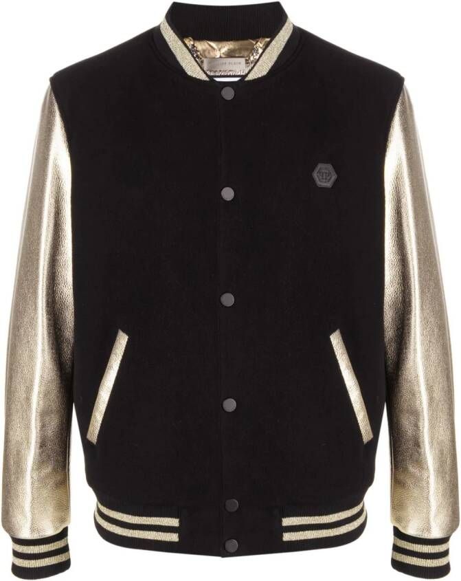 Philipp Plein Metallic bomberjack Zwart