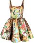 Philipp Plein Mini-jurk met bloemenprint Geel - Thumbnail 1