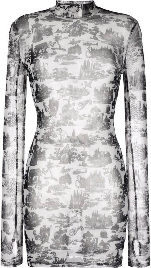 Philipp Plein Mini-jurk met print Wit