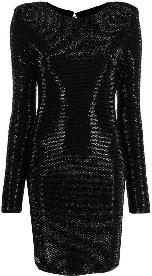 Philipp Plein Mini-jurk verfraaid met kristallen Zwart
