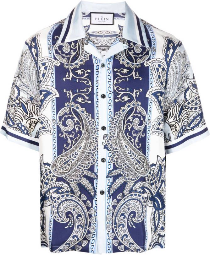 Philipp Plein Overhemd met paisley-print Blauw