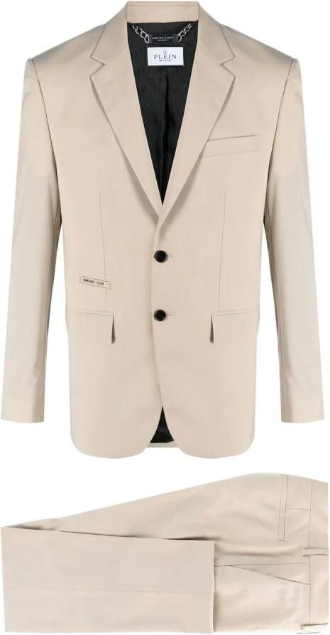 Philipp Plein Pak met enkele rij knopen Beige