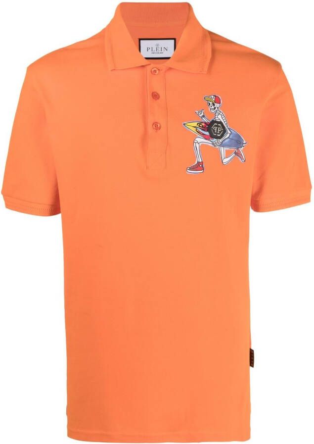 Philipp Plein Poloshirt met grafische print Oranje