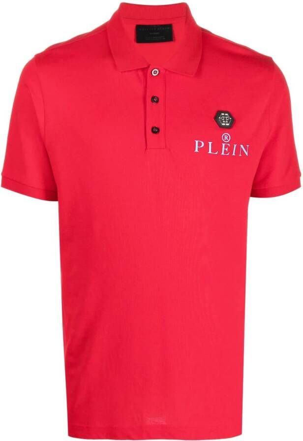 Philipp Plein Poloshirt met logoplakkaat Rood