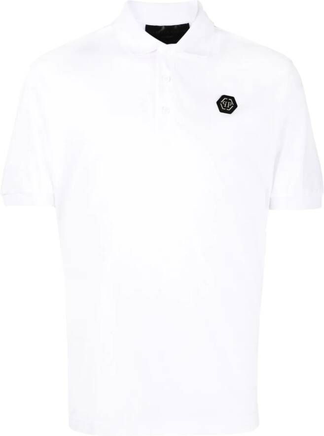Philipp Plein Poloshirt met logoplakkaat Wit