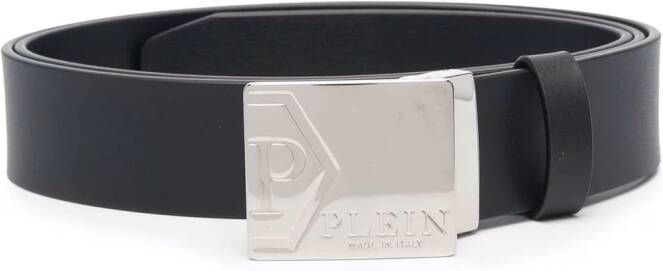 Philipp Plein Riem met logoplakkaat Zwart